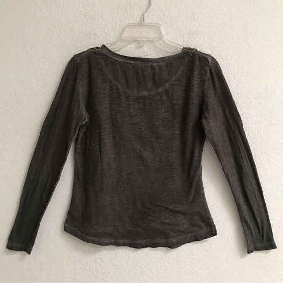 Free People sequined mottled long sleeve henley T-shirt S - Picture 2 of 5